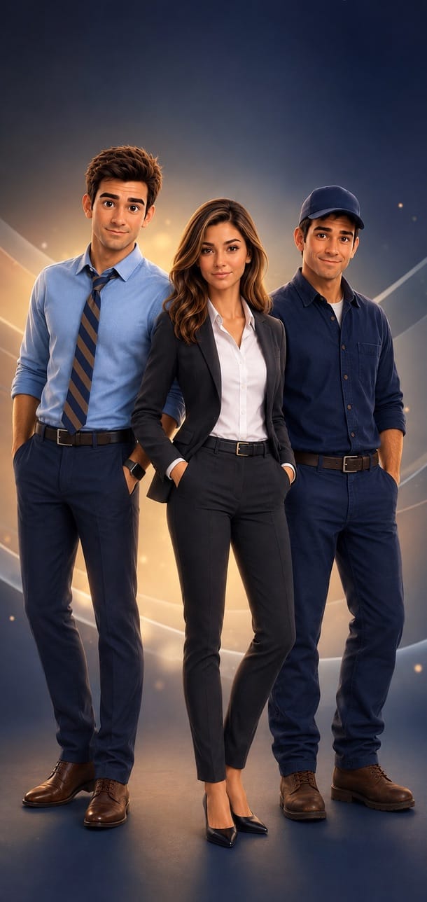 Illustration of the three-member Kingdom Career Group AI team.